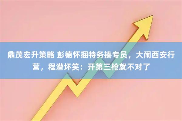 鼎茂宏升策略 彭德怀捆特务揍专员，大闹西安行营，程潜坏笑：开第三枪就不对了