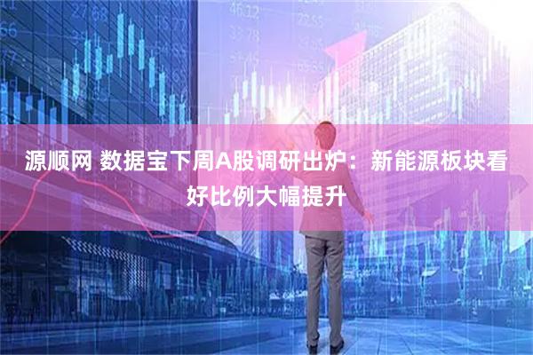 源顺网 数据宝下周A股调研出炉：新能源板块看好比例大幅提升